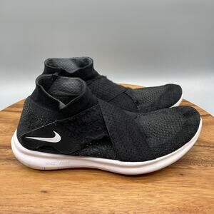 Nike Free RN Motion Flyknit Shoes Womens Size 9 Black Running Comfort Walking